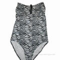Women's Swimsuit with Zebra Print and 2 Rings on Center Front, Fashionable